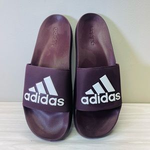 ADIDAS Adilette Shower Slides Mens 15 Burgundy White
